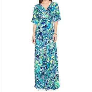 NWT Lilly Pulitzer Parigi Maxi Dress Bright Navy